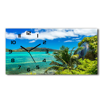 Horloge horizontale en verre Côte des Seychelles