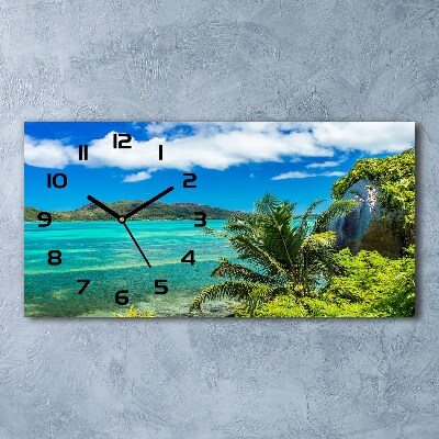 Horloge horizontale en verre Côte des Seychelles