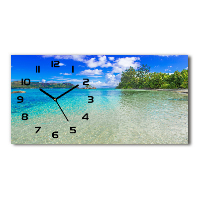 Horloge horizontale en verre Plage des Seychelles