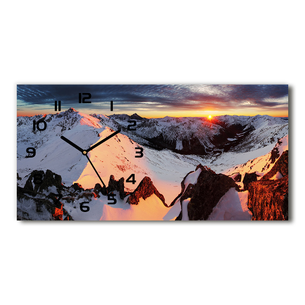 Horloge horizontale Montagnes en hiver