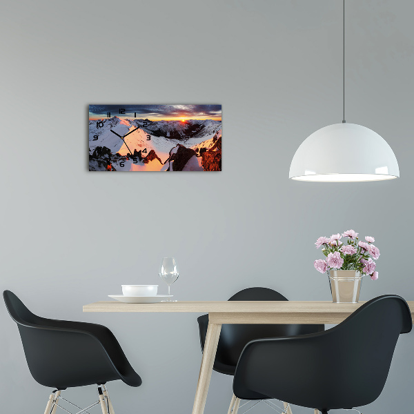 Horloge horizontale Montagnes en hiver