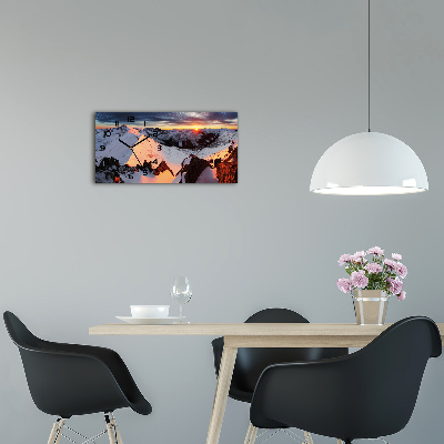 Horloge horizontale Montagnes en hiver