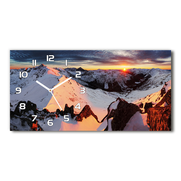Horloge horizontale Montagnes en hiver