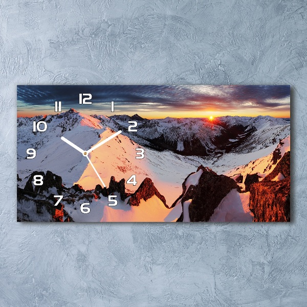 Horloge horizontale Montagnes en hiver