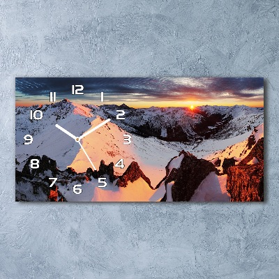 Horloge horizontale Montagnes en hiver