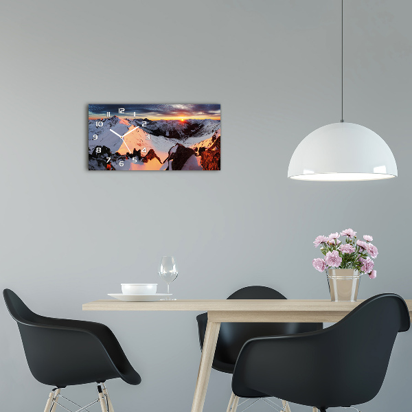 Horloge horizontale Montagnes en hiver