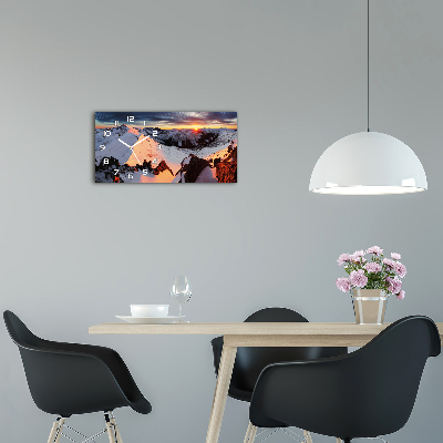Horloge horizontale Montagnes en hiver