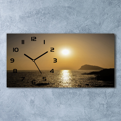 Horloge murale horizontale Coucher de soleil sur la mer