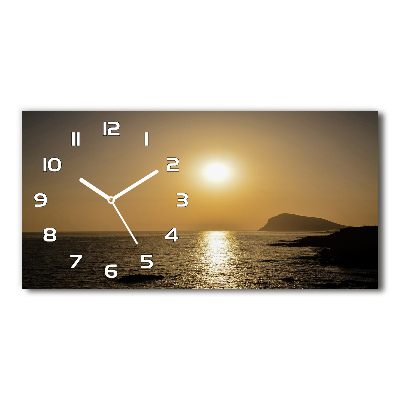 Horloge murale horizontale Coucher de soleil sur la mer