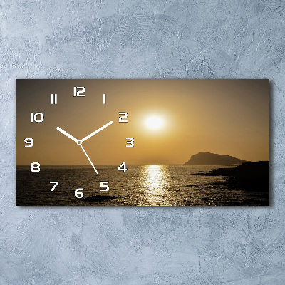 Horloge murale horizontale Coucher de soleil sur la mer