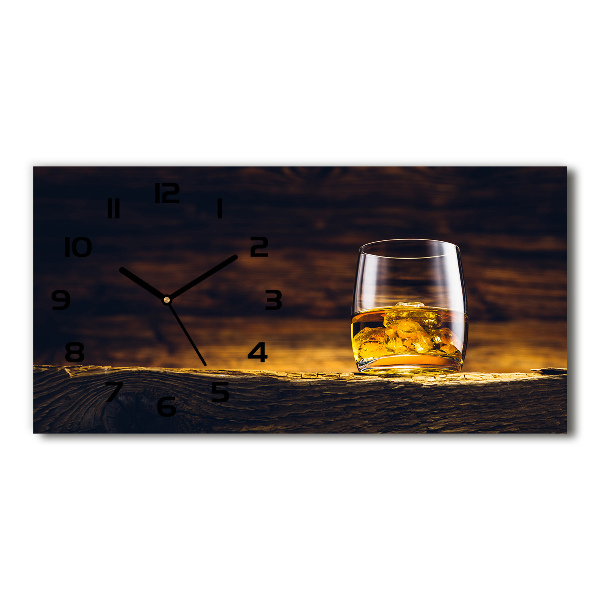 Horloge rectangulaire horizontale Bourbon dans un verre