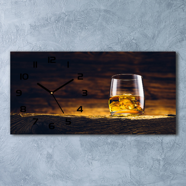 Horloge rectangulaire horizontale Bourbon dans un verre