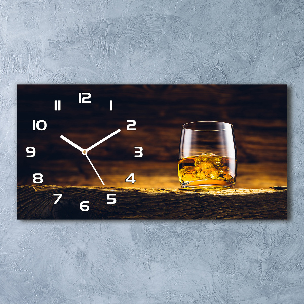 Horloge rectangulaire horizontale Bourbon dans un verre