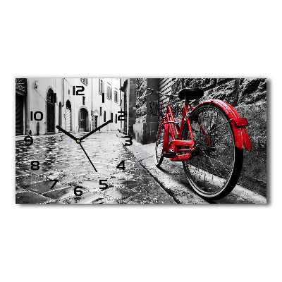 Horloge rectangulaire horizontale Vélo rouge