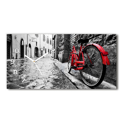 Horloge rectangulaire horizontale Vélo rouge