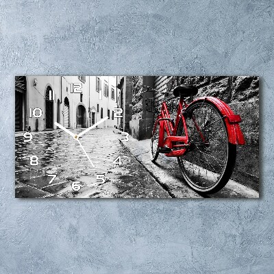 Horloge rectangulaire horizontale Vélo rouge