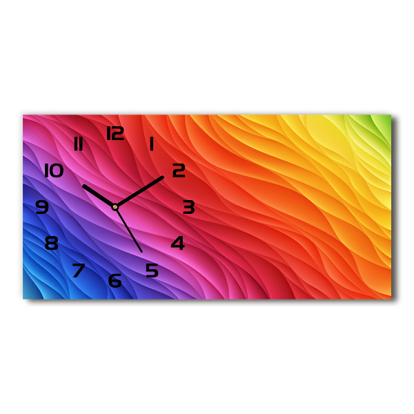 Horloge rectangulaire horizontale Vagues colorées