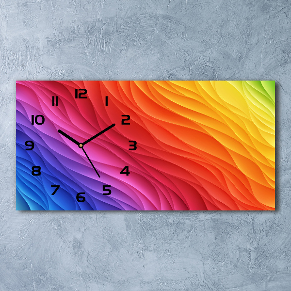 Horloge rectangulaire horizontale Vagues colorées