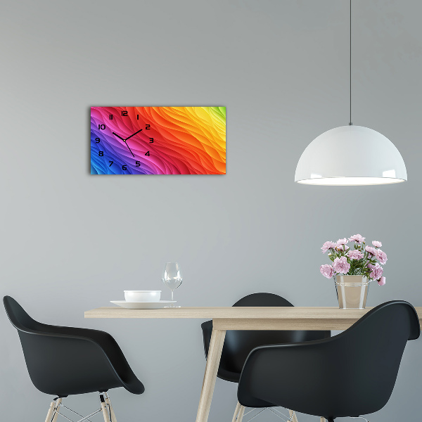 Horloge rectangulaire horizontale Vagues colorées