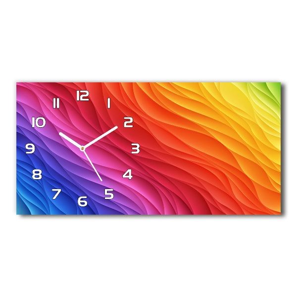 Horloge rectangulaire horizontale Vagues colorées