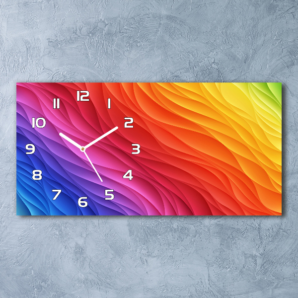 Horloge rectangulaire horizontale Vagues colorées