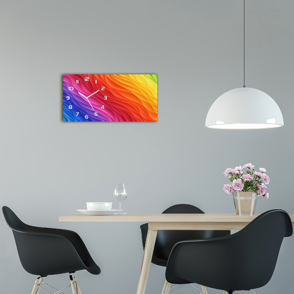 Horloge rectangulaire horizontale Vagues colorées