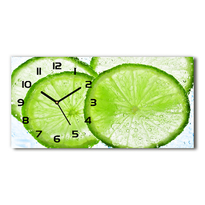 Horloge murale horizontale Citrons verts sous l'eau