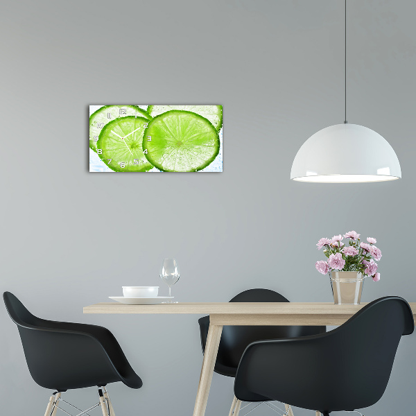 Horloge murale horizontale Citrons verts sous l'eau