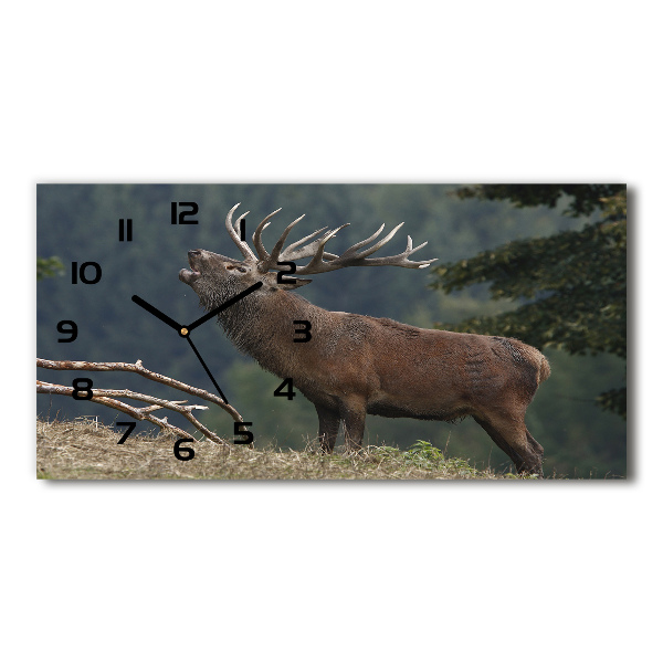 Horloge horizontale en verre Cerf sur une colline