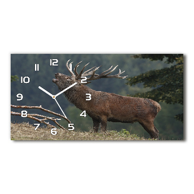 Horloge horizontale en verre Cerf sur une colline