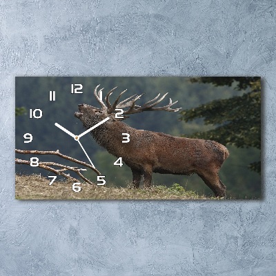 Horloge horizontale en verre Cerf sur une colline