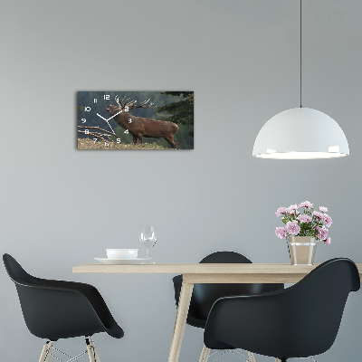 Horloge horizontale en verre Cerf sur une colline