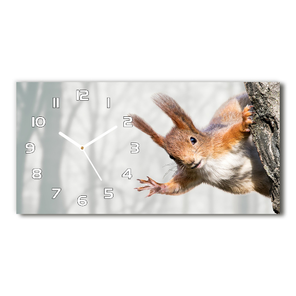 Horloge horizontale en verre Écureuil