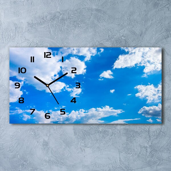 Horloge horizontale en verre Nuages dans le ciel