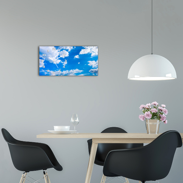 Horloge horizontale en verre Nuages dans le ciel