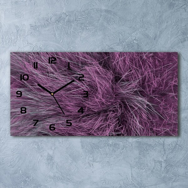 Horloge horizontale en verre Fourrure rose