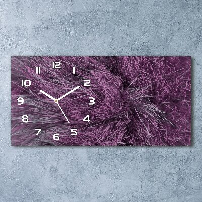 Horloge horizontale en verre Fourrure rose