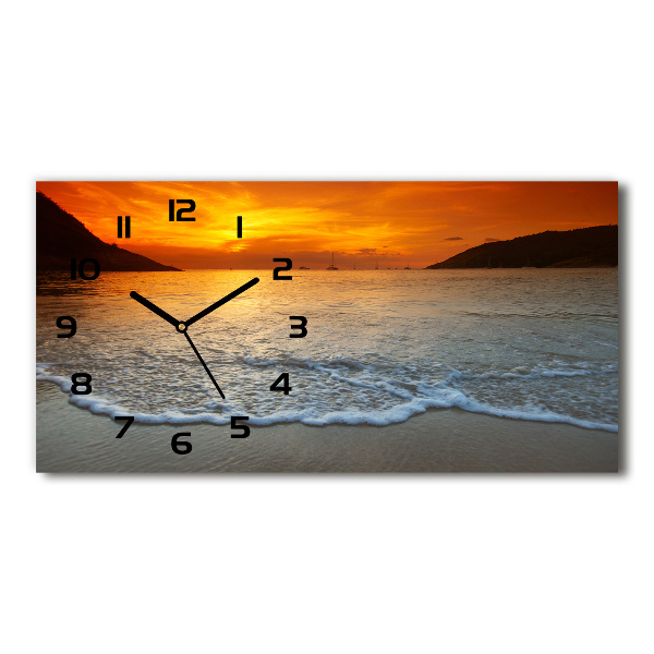 Horloge horizontale Coucher de soleil sur la mer