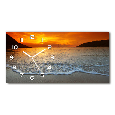 Horloge horizontale Coucher de soleil sur la mer