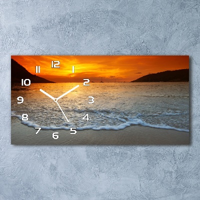 Horloge horizontale Coucher de soleil sur la mer