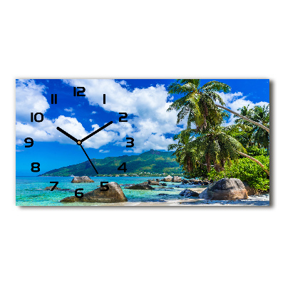 Horloge rectangulaire horizontale Seychelles plage