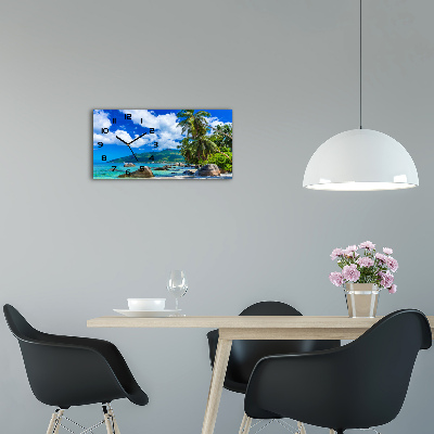 Horloge rectangulaire horizontale Seychelles plage