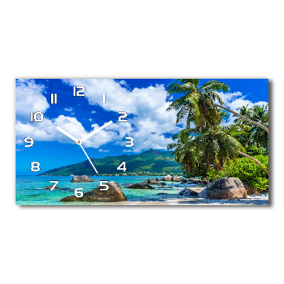 Horloge rectangulaire horizontale Seychelles plage