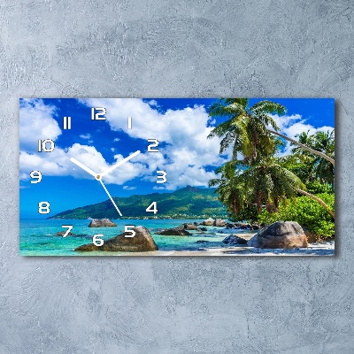 Horloge rectangulaire horizontale Seychelles plage