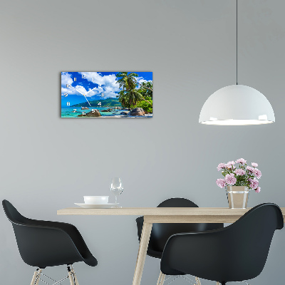 Horloge rectangulaire horizontale Seychelles plage