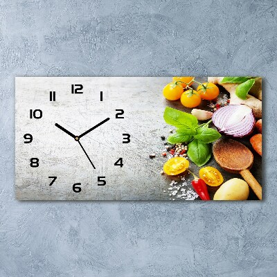 Horloge horizontale en verre Légumes