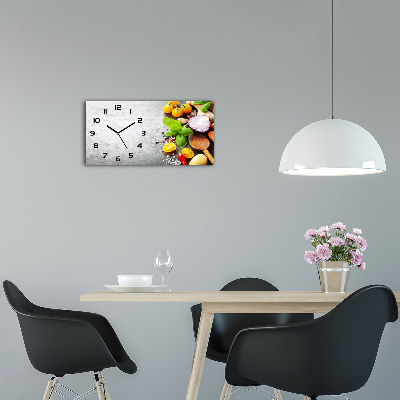 Horloge horizontale en verre Légumes