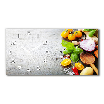 Horloge horizontale en verre Légumes