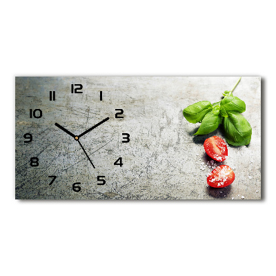 Horloge rectangulaire horizontale Tomates et basilic