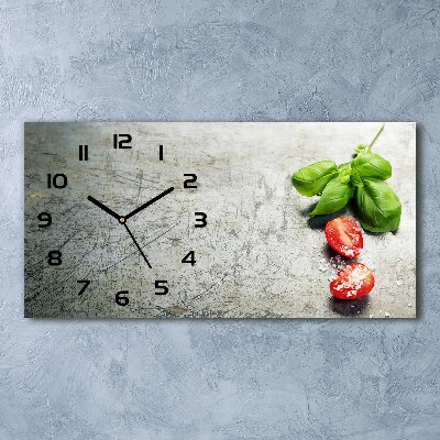 Horloge rectangulaire horizontale Tomates et basilic